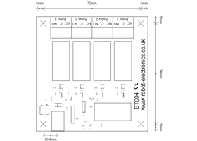 BT004 bluetooth relay board dimensions